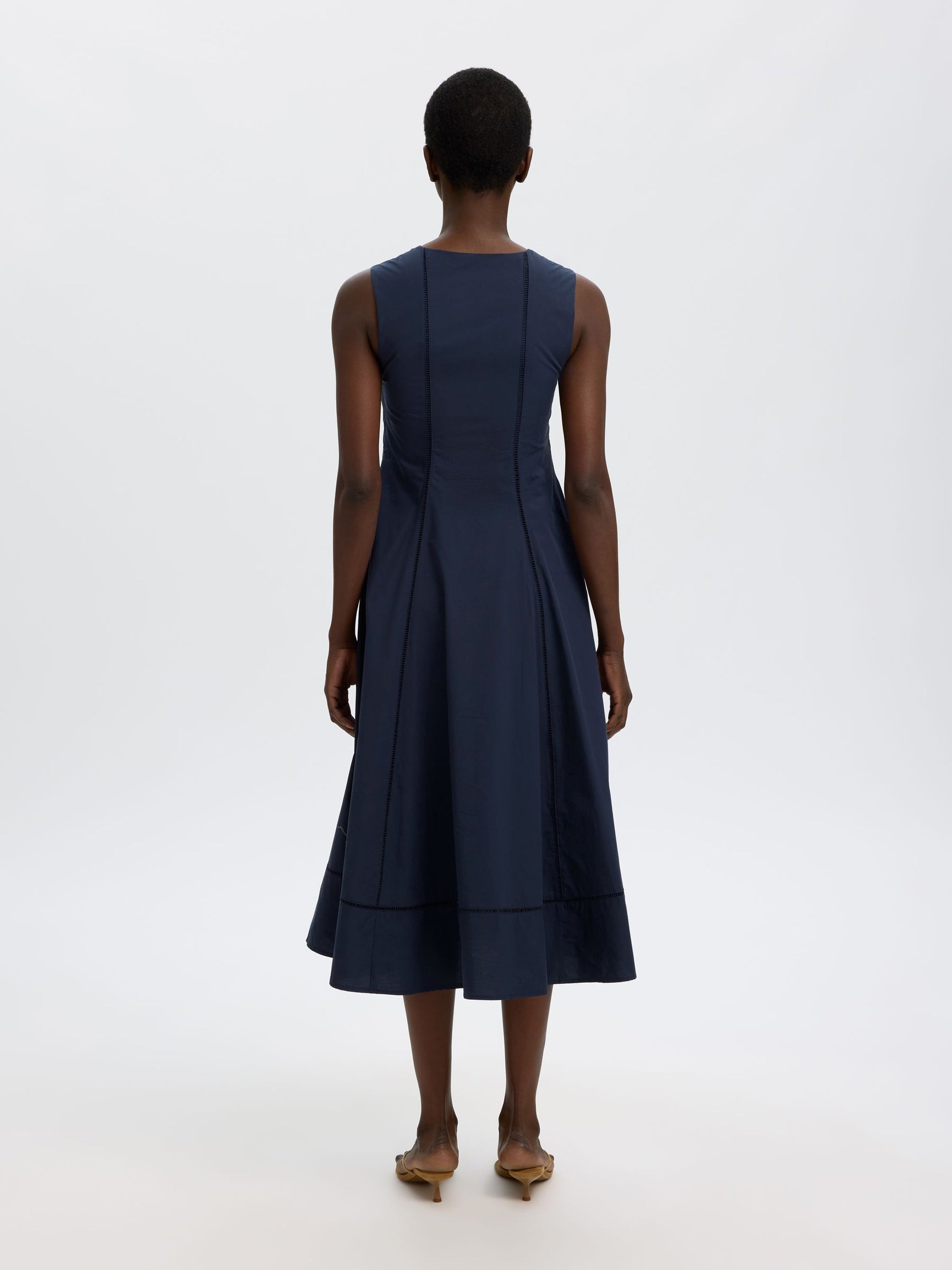 Selected Femme mekko Viscose Midi Dress, Dark Sapphire