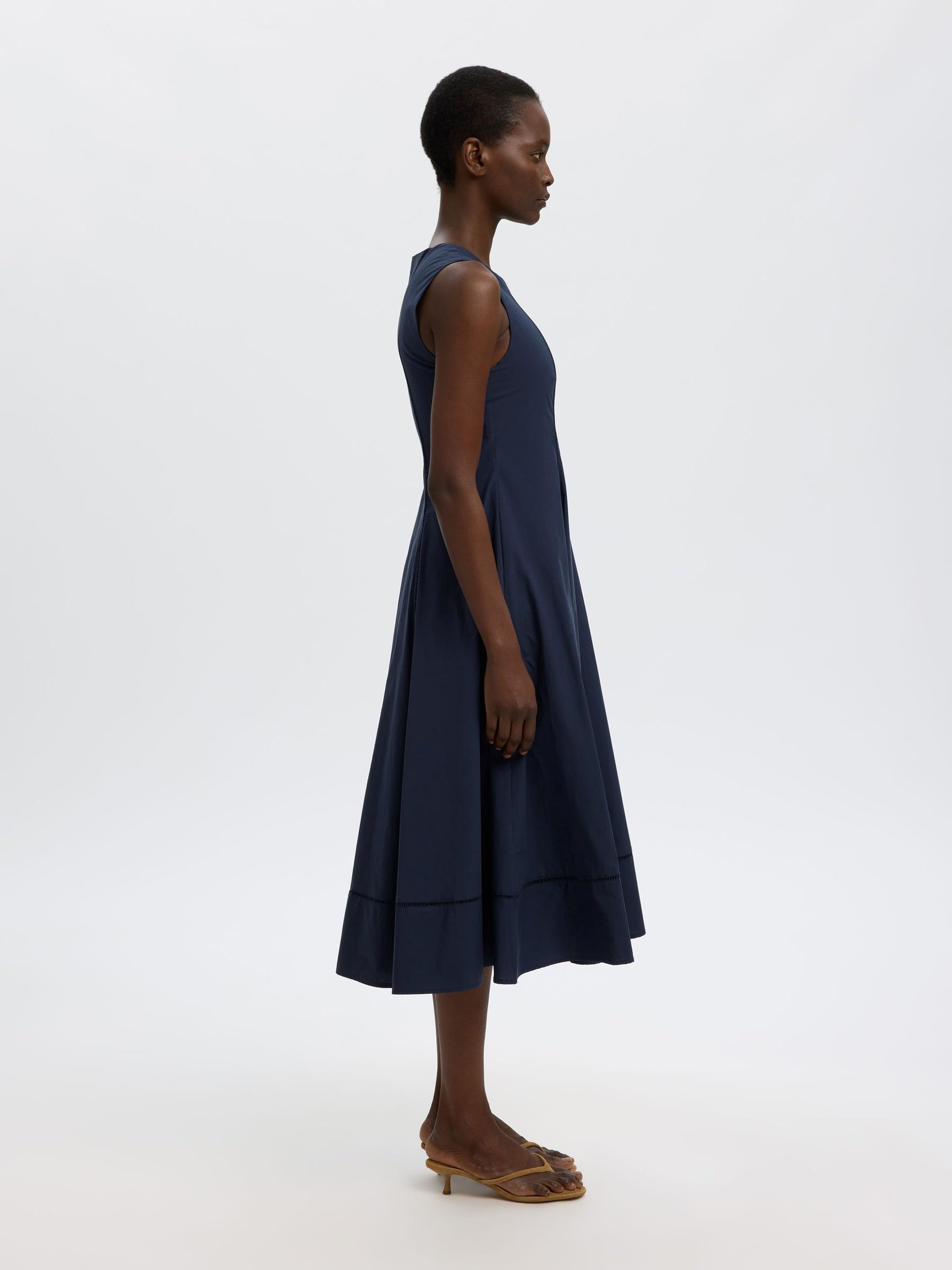 Selected Femme mekko Viscose Midi Dress, Dark Sapphire