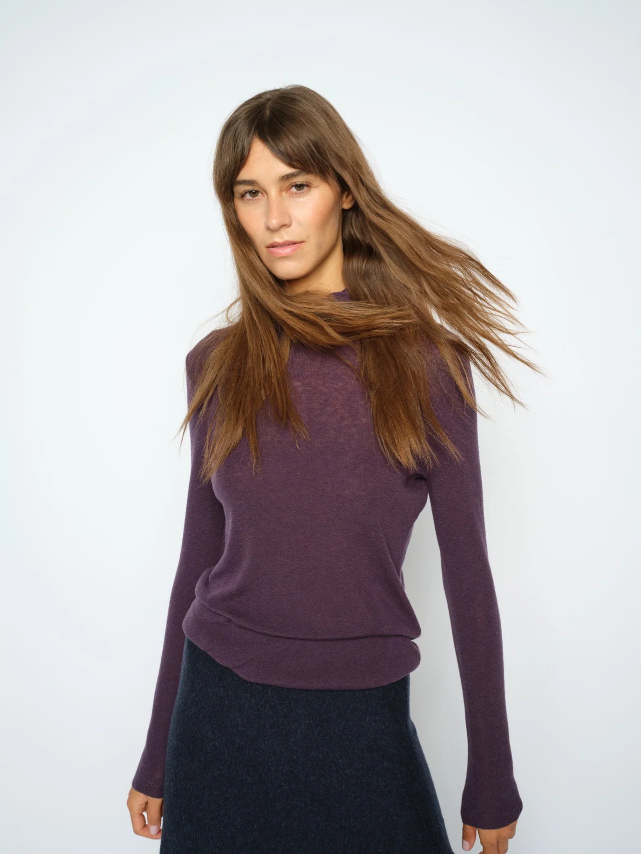 Mos Mosh naisten neulepusero Bouch Rollneck Knit, violetti, lila