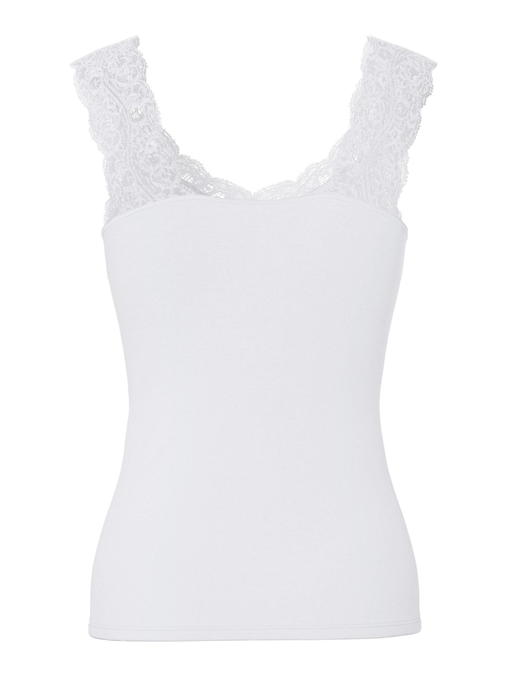 Pieces naisten toppi PCBARBERA LACE TOP JRS NOOS, valkoinen