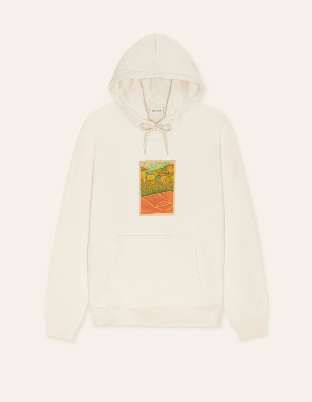 Les Deux miesten huppari Court Hoodie, luonnonvalkoinen