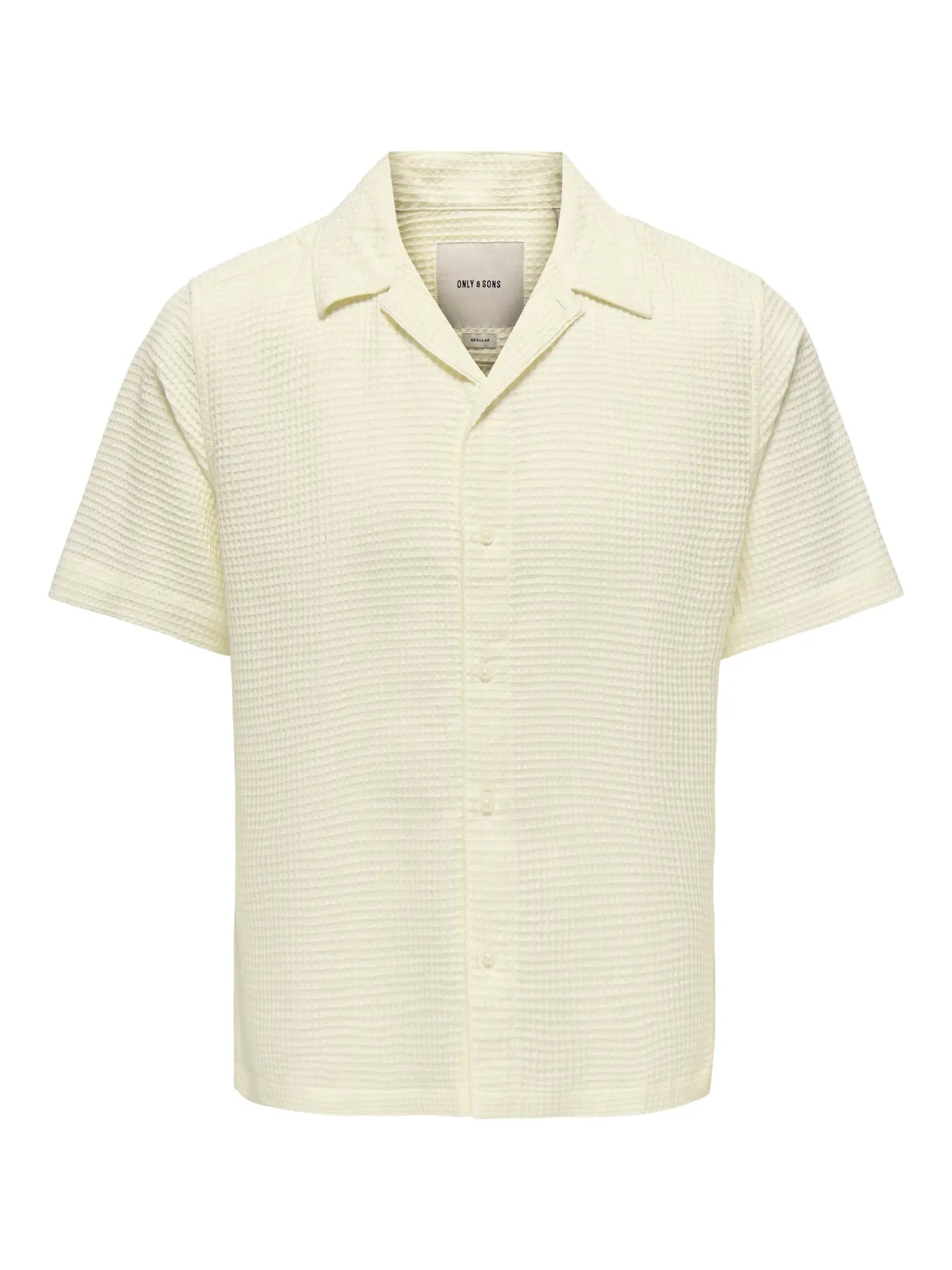 Only and Sons miesten Kauluspaita Onssavier Waffle Ss Shirt, Antique White