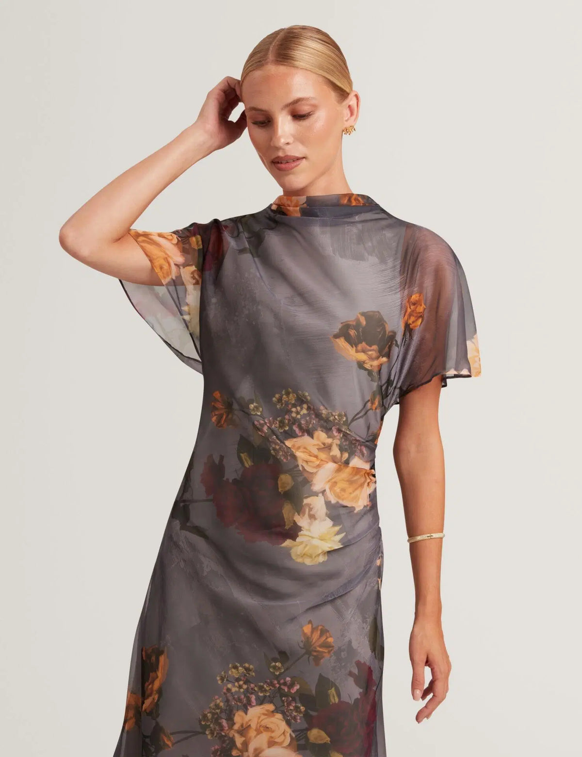 Ted Baker naisten mekko Noelha, harmaa kuosillinen