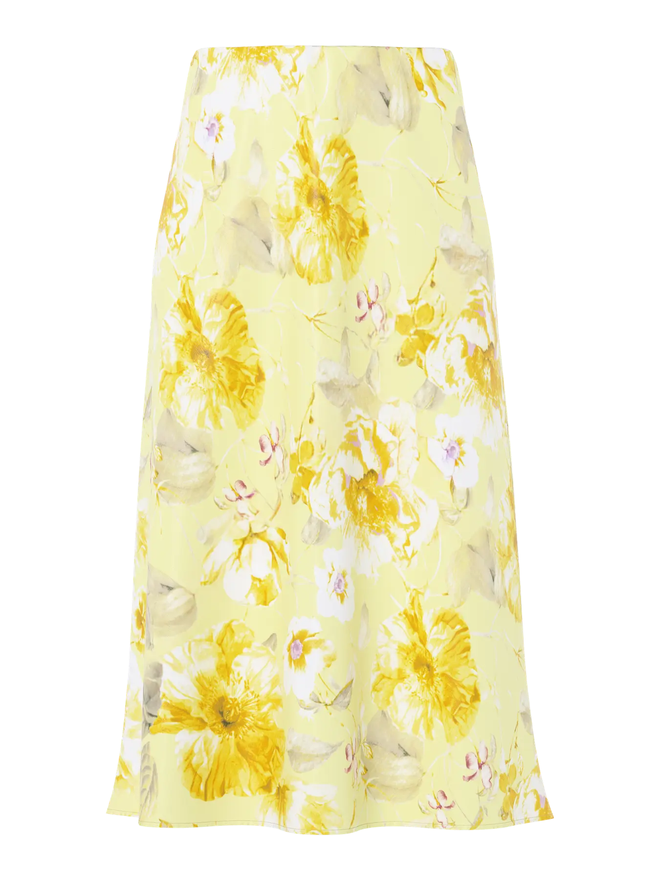 Y.A.S hame YASPELLA HW Midi Skirt, Pale Banana Lemon