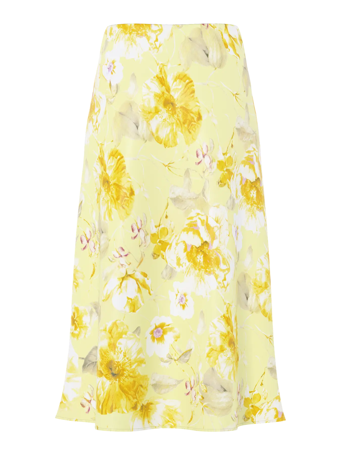 Y.A.S hame YASPELLA HW Midi Skirt, Pale Banana Lemon