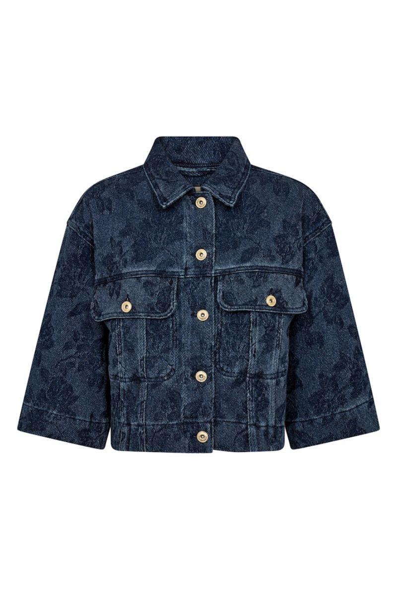 Mos Mosh naisten farkkutakki MMenn Floret Jacket, sininen indigo