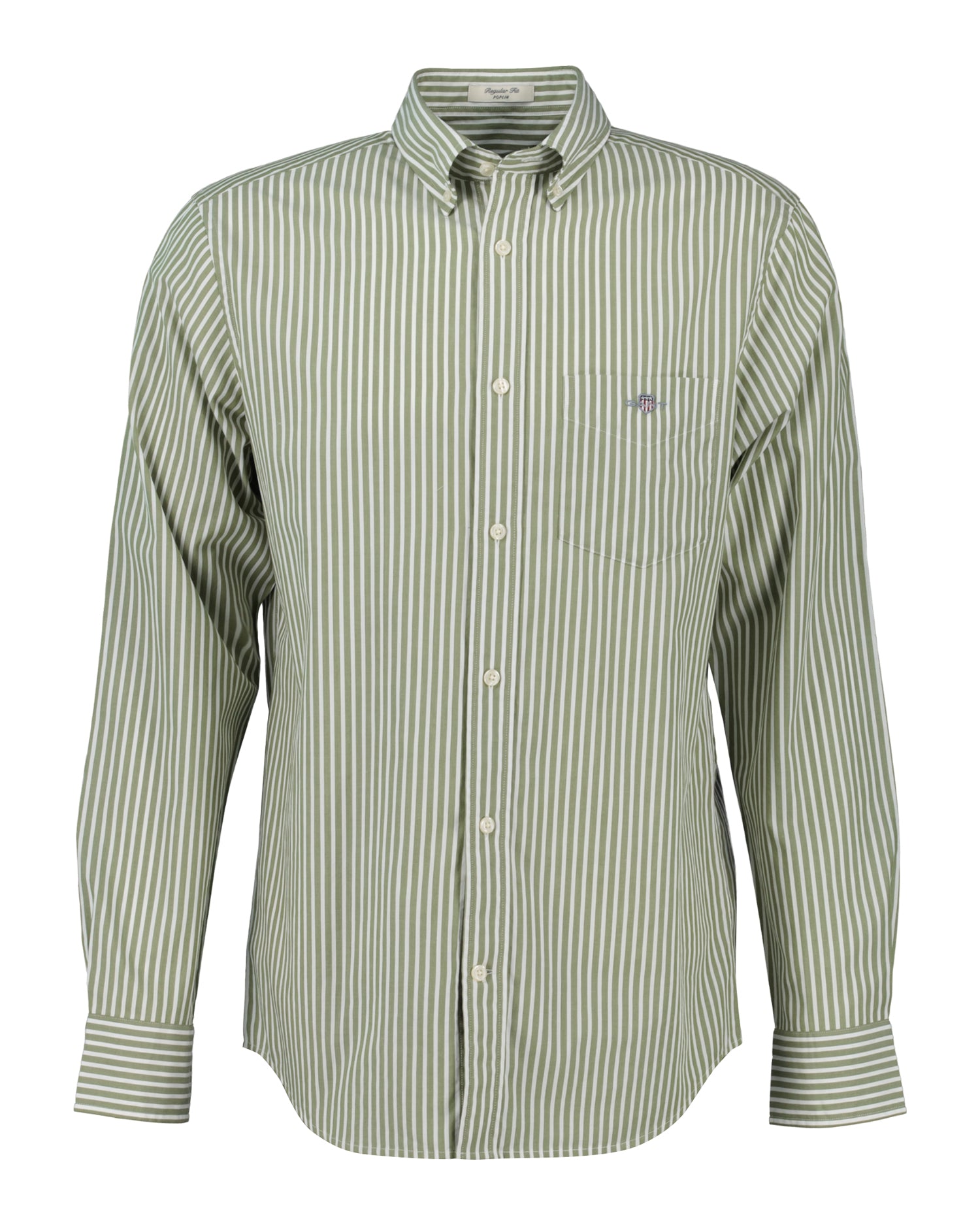 Gant miesten kauluspaita Reg Classic Poplin Stripe, kuosi vihreä