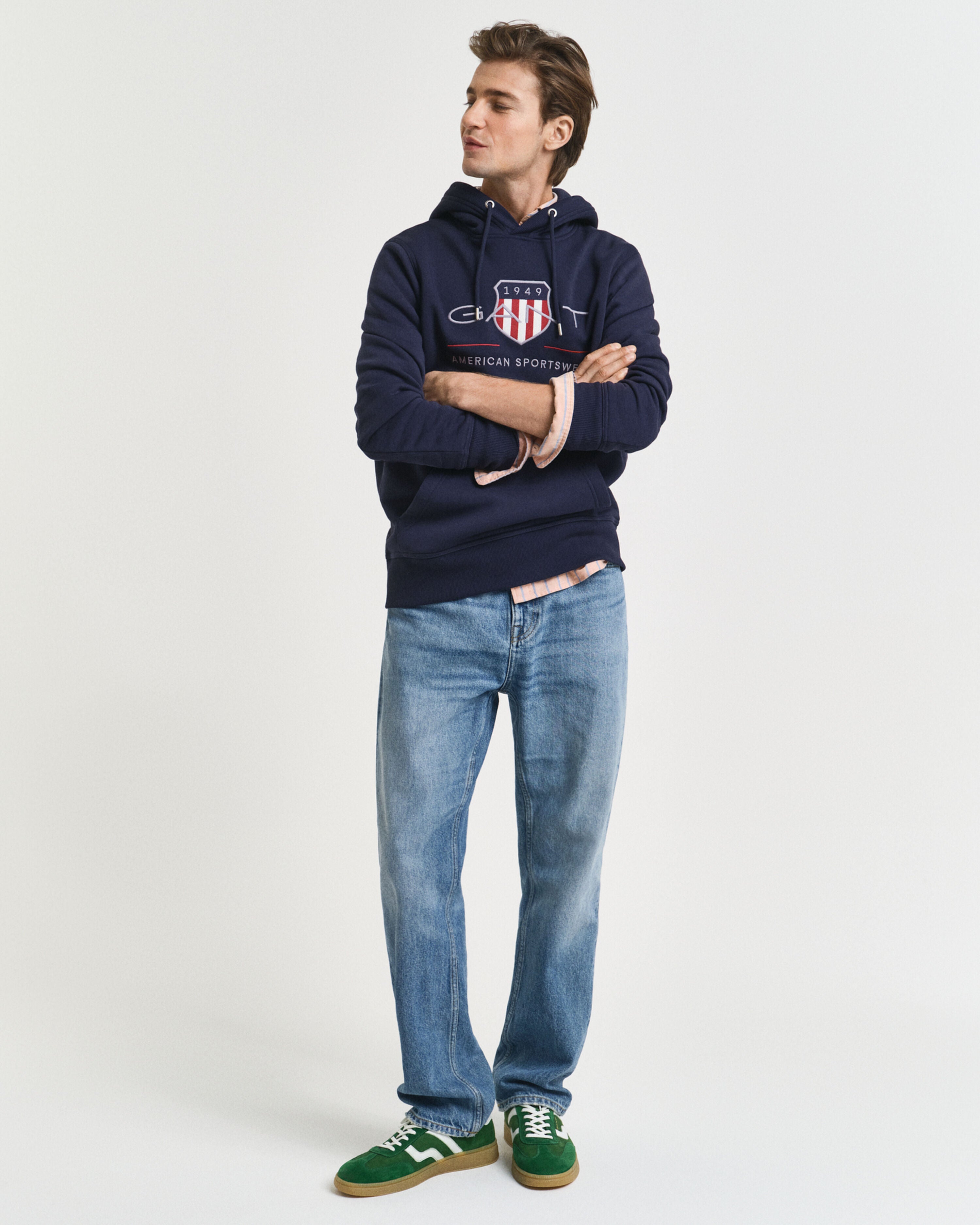 Gant miesten collegepusero, REG ARCHIVE SHIELD HOODIE TUMMANSININEN