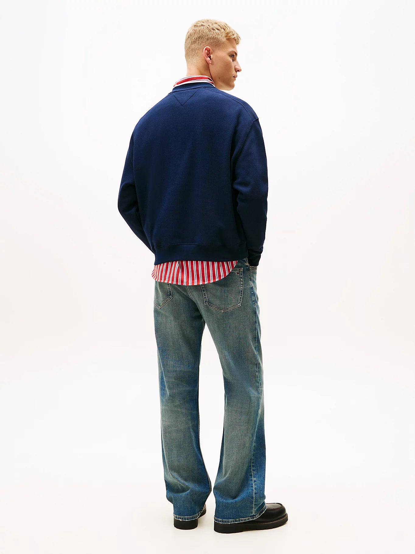 Tommy Jeans miesten collegepaita TJM 90S TEXTURE GRAPHIC CREW, tummansininen