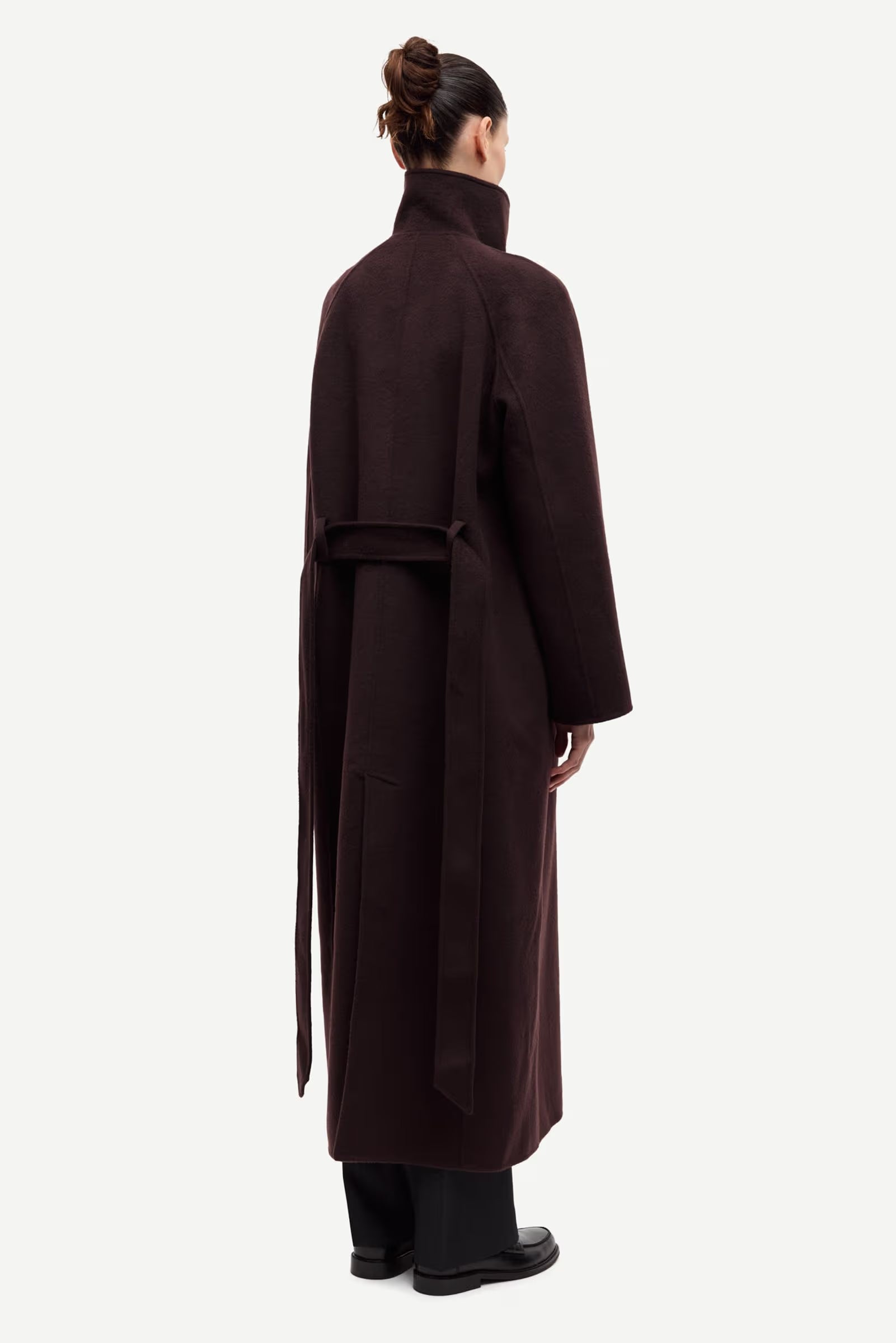 Samsoe Samsoe naisten villakangastakki Sahanne Coat, tummanruskea