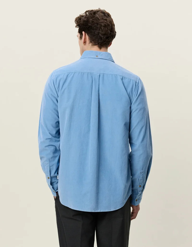 Les Deux miesten kauluspaita Pinwale Corduroy Shirt, vaaleansininen