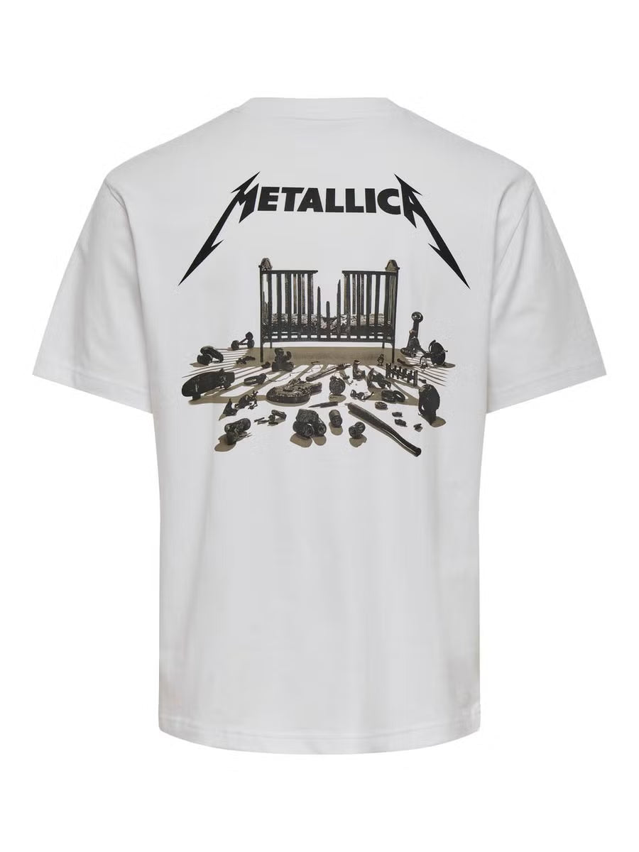 Only and Sons miesten T-paita Metallica, Bright White Cradle