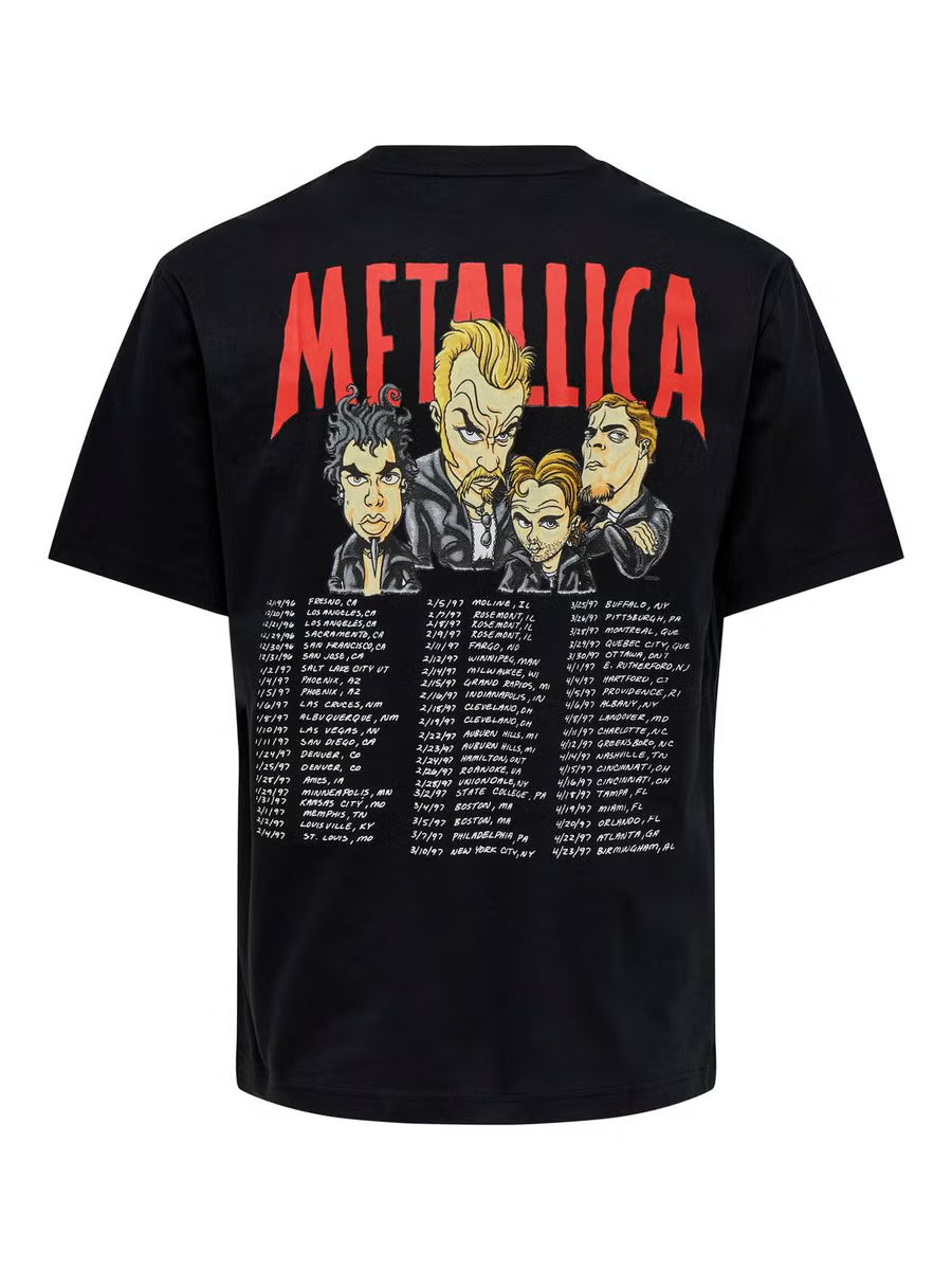 Only and Sons miesten T-paita Metallica, Jet Black