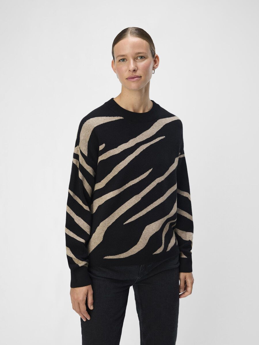 object-naisten-neule-objray-lo-l-s-knit-pullover-aop-noos-musta-kuosi-1