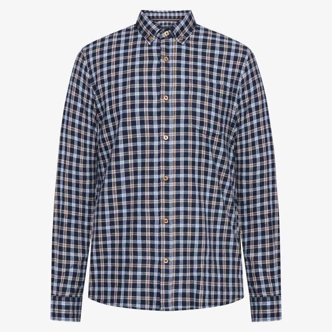 Signal miesten kauluspaita Sunesi Small Check, sininen ruutu