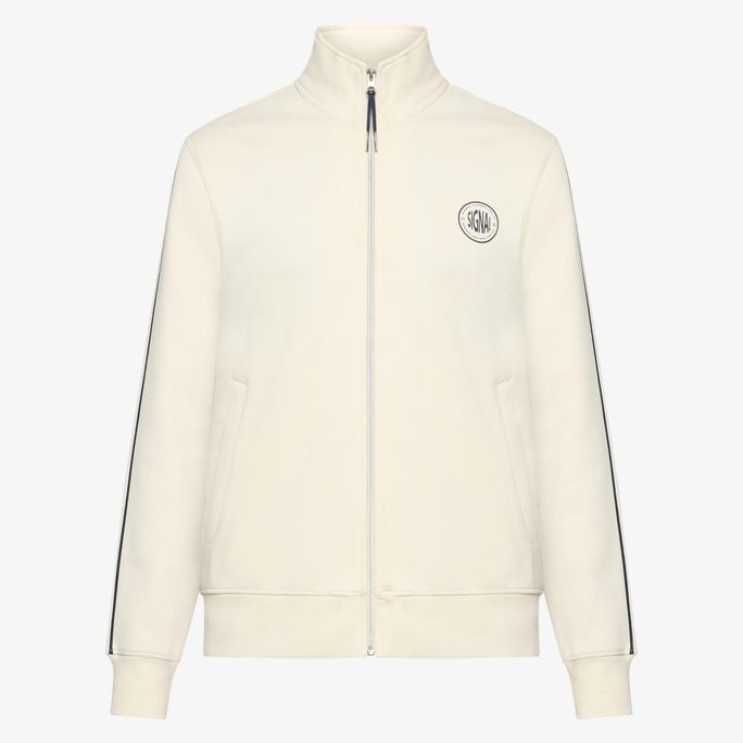 Signal miesten collegepaita Mattssi Zip Sweat Cardigan, luonnonvalkoinen