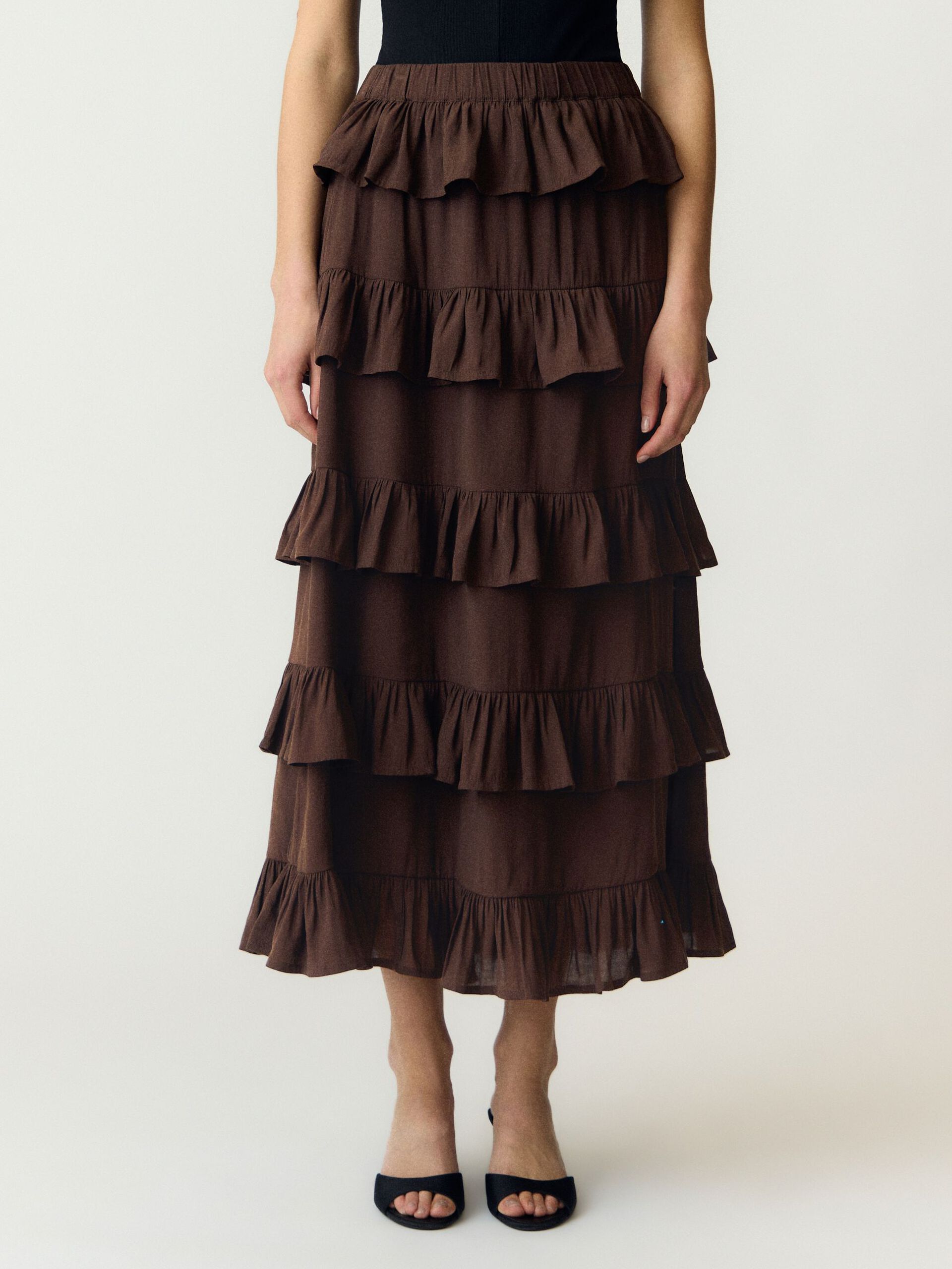 Y.A.S hame YASWIMA HW Ankle Skirt S, Coffee Bean