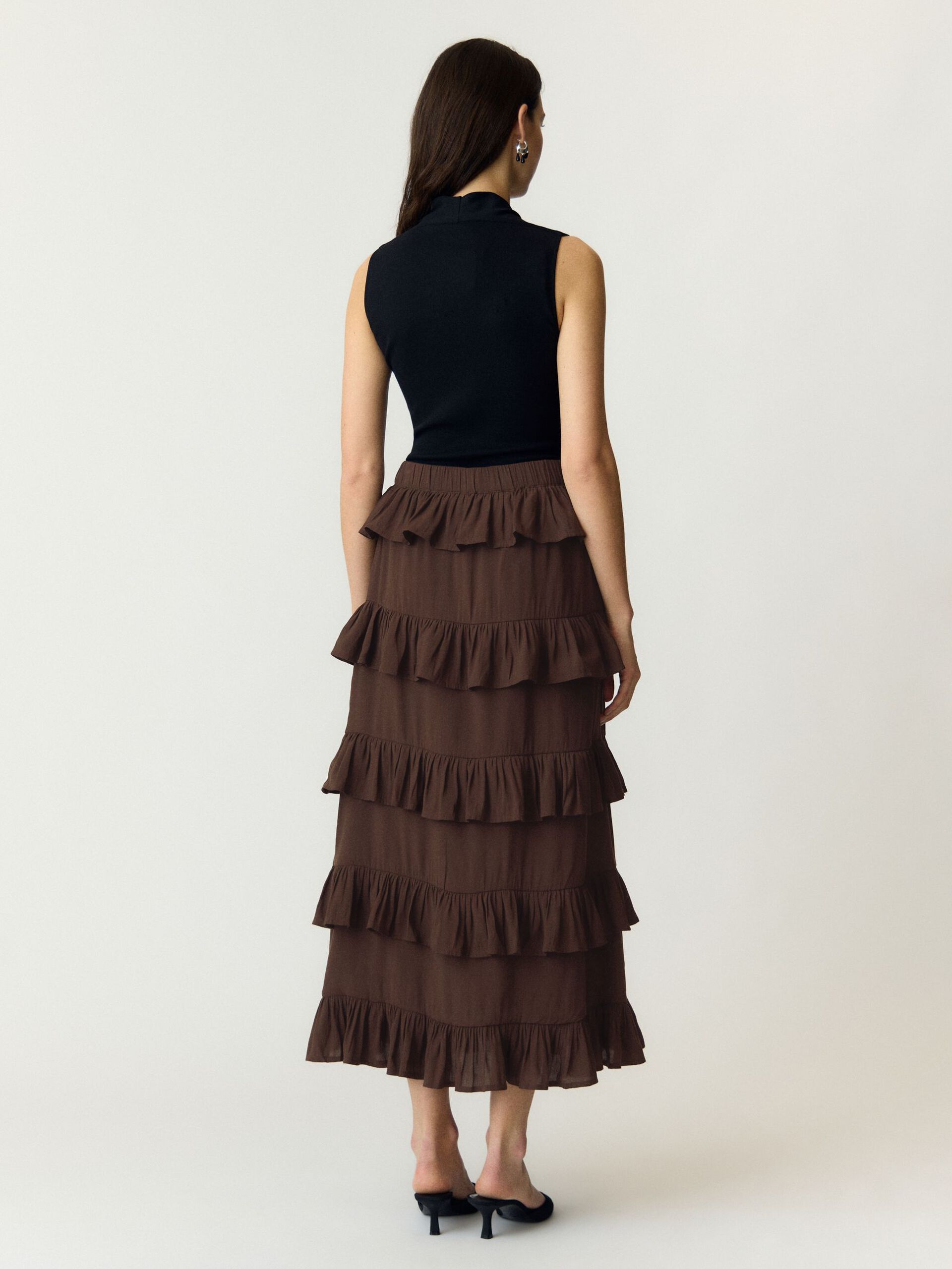 Y.A.S hame YASWIMA HW Ankle Skirt S, Coffee Bean