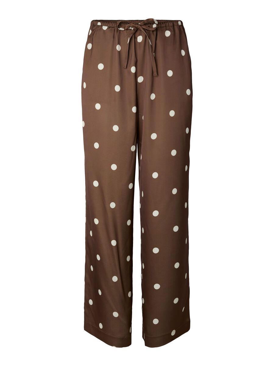 Y.A.S naisten Suorat housut Yaspella Hw Trousers, Pinecone Ecru Dots