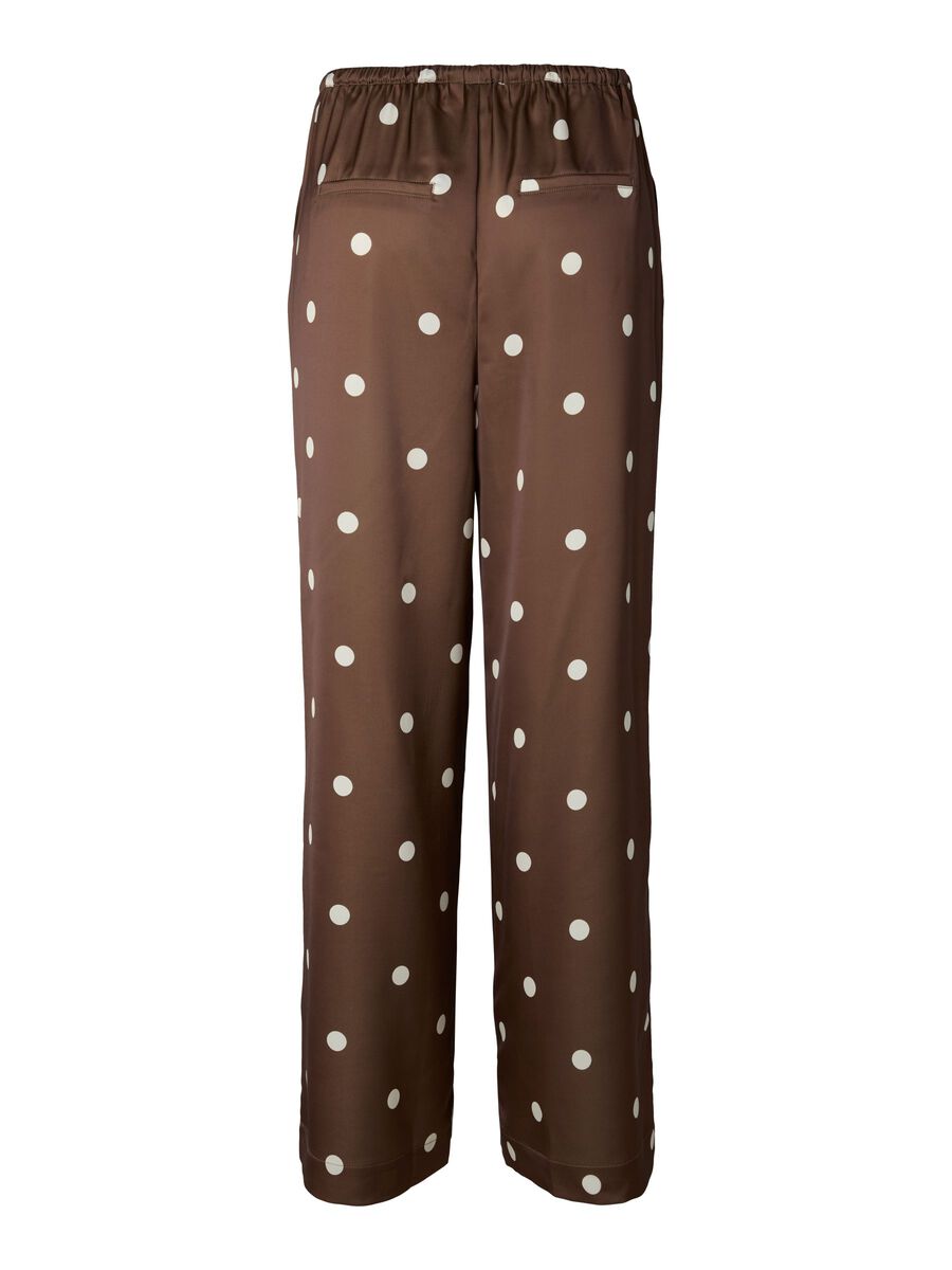 Y.A.S naisten Suorat housut Yaspella Hw Trousers, Pinecone Ecru Dots