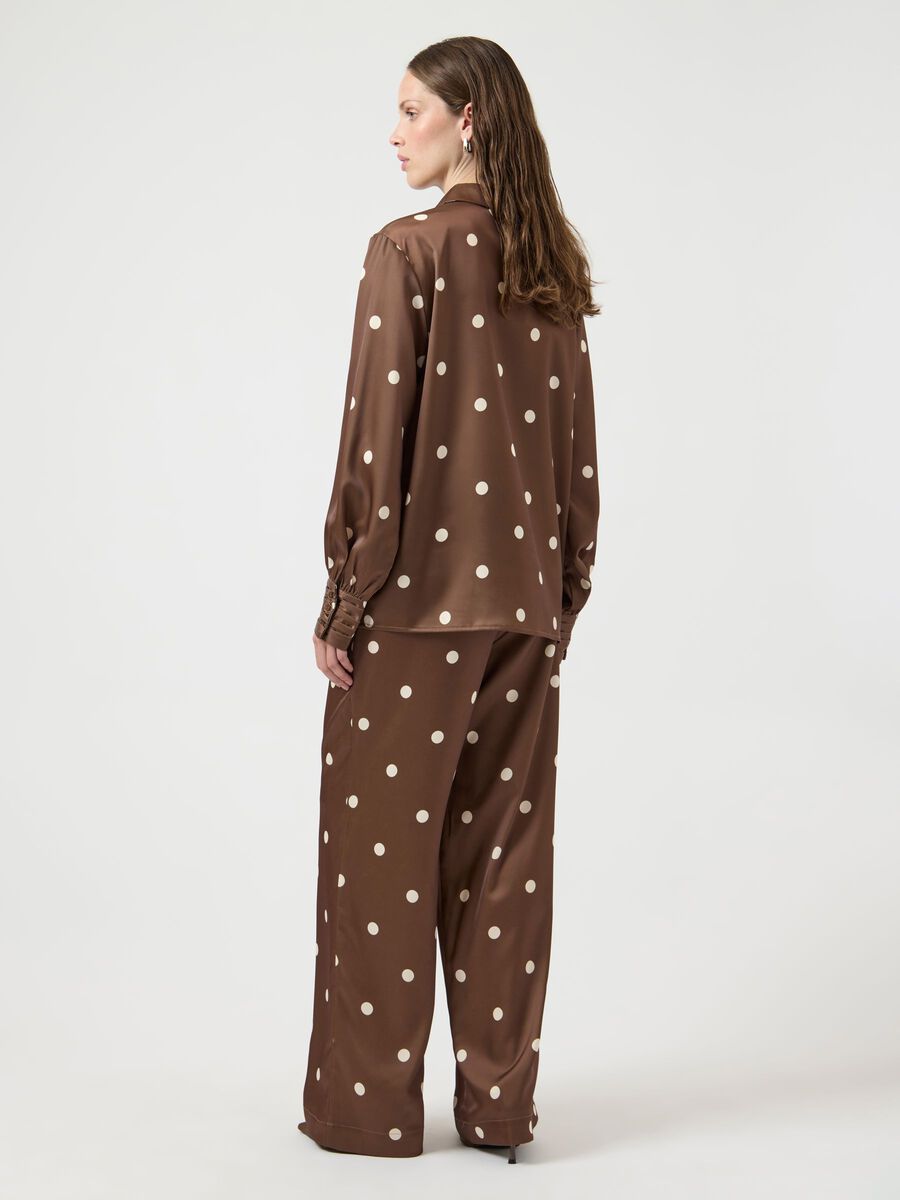 Y.A.S naisten Suorat housut Yaspella Hw Trousers, Pinecone Ecru Dots