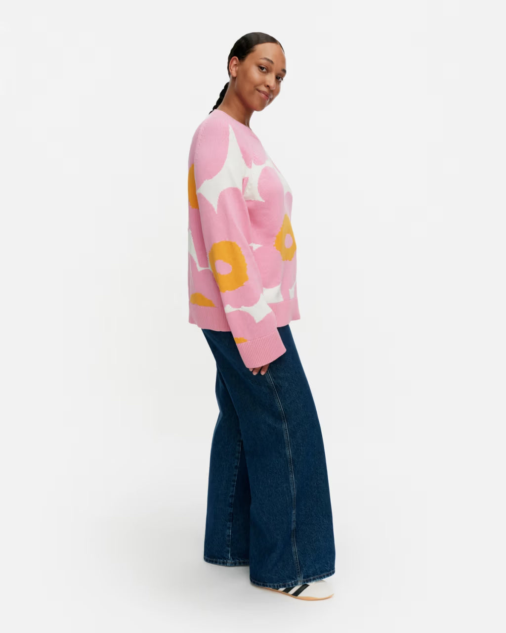 Marimekko naisten neulepusero Loitsu Unikko neulepusero, vaaleanpunainen kuosi
