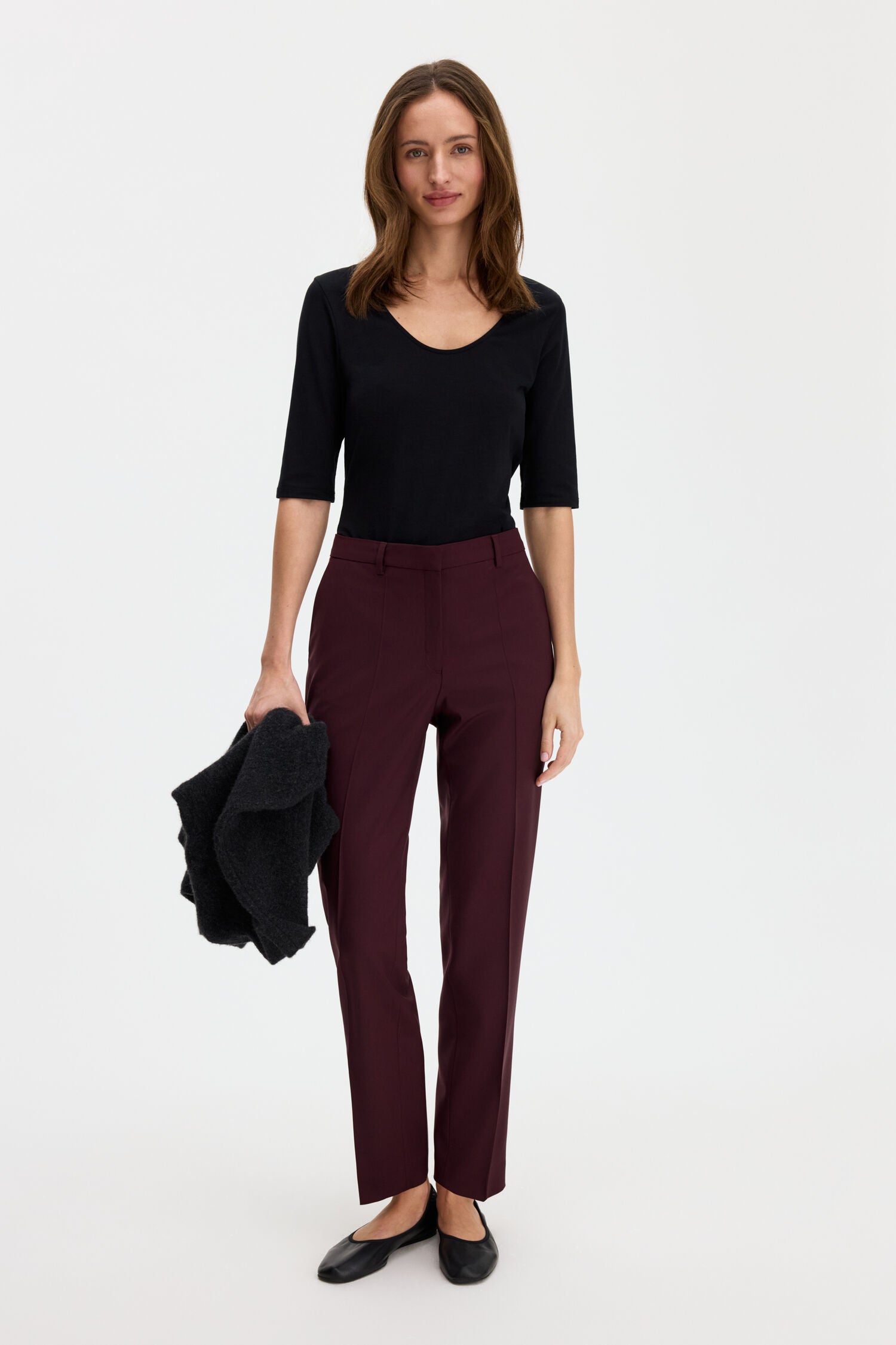 Filippa K naisten paita Cotton Stretch Scoop Neck Top, musta
