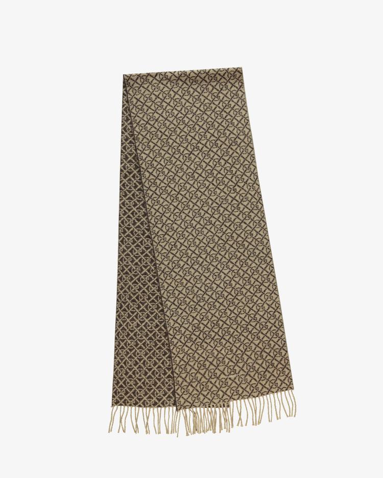 Gant huivi Pattern Woven Scarf, ruskea kuosillinen