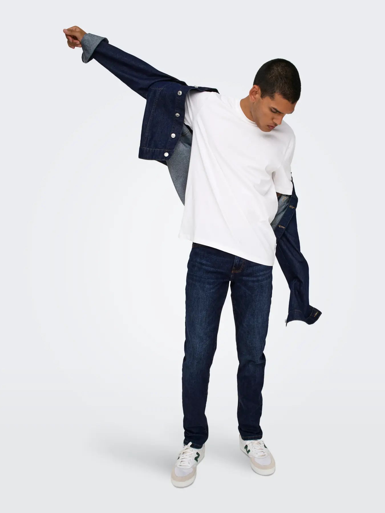Only and Sons miesten farkut Loom Slim 6749, Dark Blue Denim