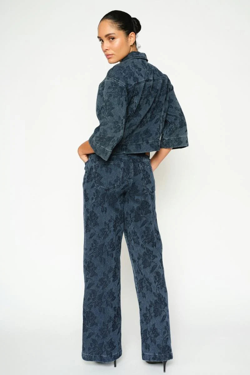 Mos Mosh naisten farkut MMDara Floret Jeans, sininen indigo