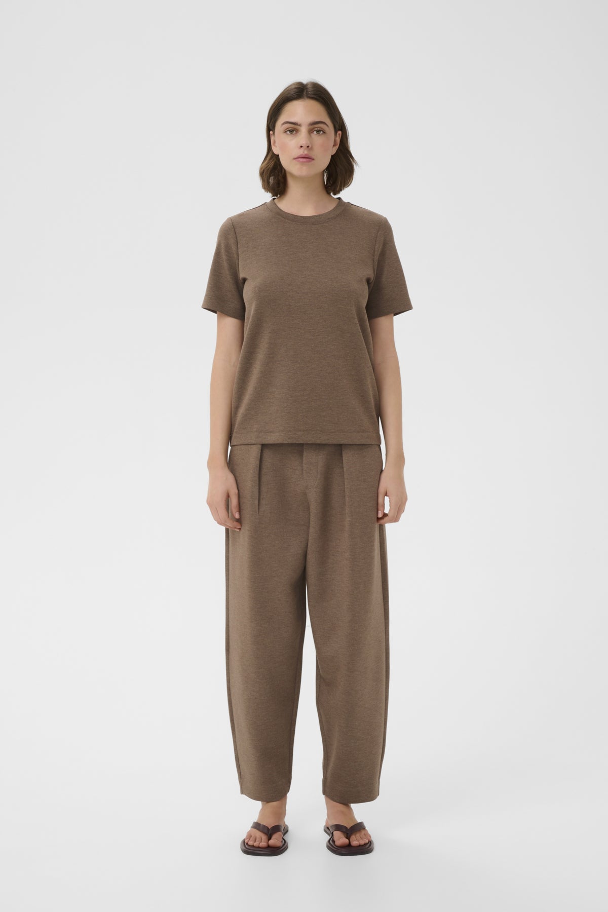 Inwear naisten t-paita Vincentiw Melange Karmen, Coffee Quartz Melange