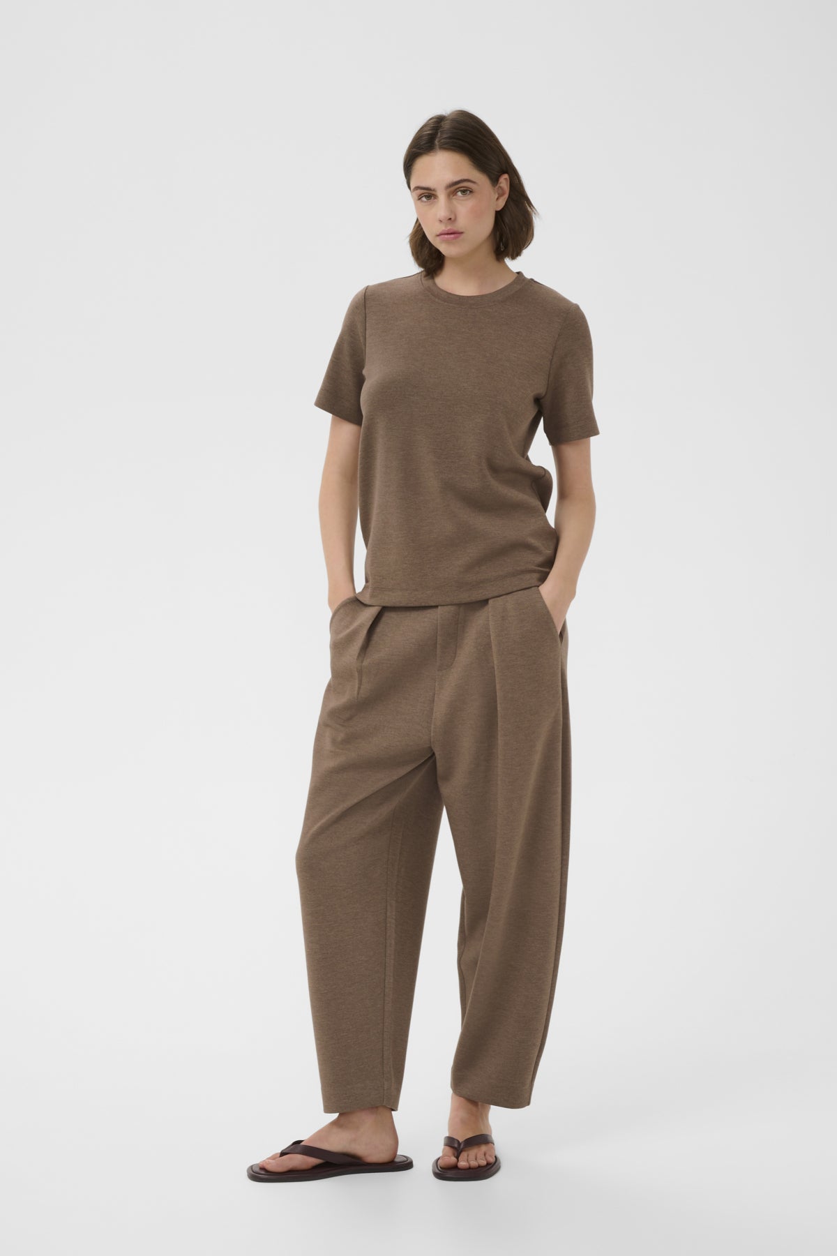 Inwear naisten t-paita Vincentiw Melange Karmen, Coffee Quartz Melange