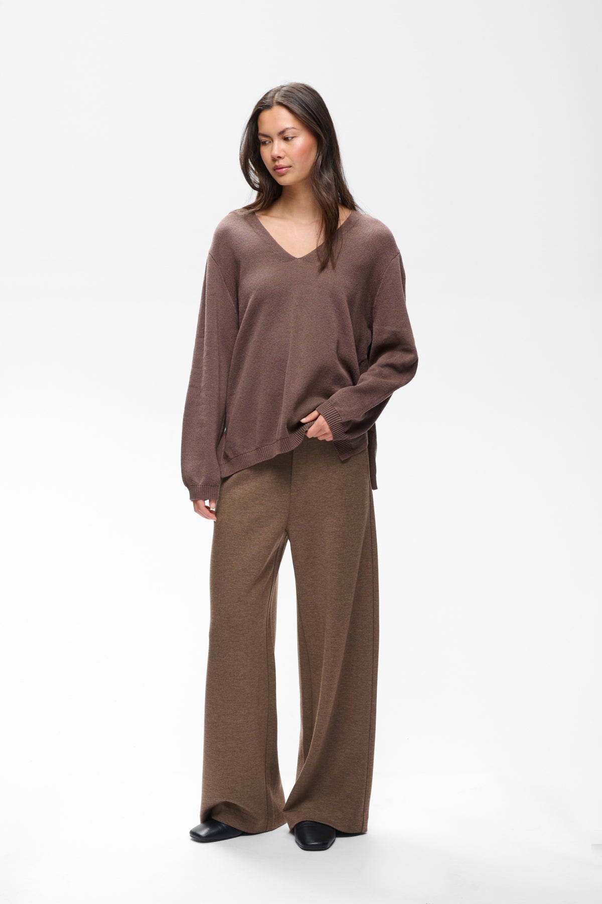 Inwear naisten Suorat housut Gincetteiw Melange Pants, Coffee Quartz Melange
