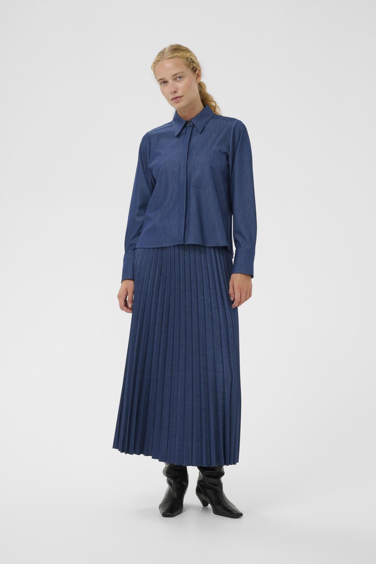 Inwear naisten hame CHERRIEIW SKIRT, Dark Denim