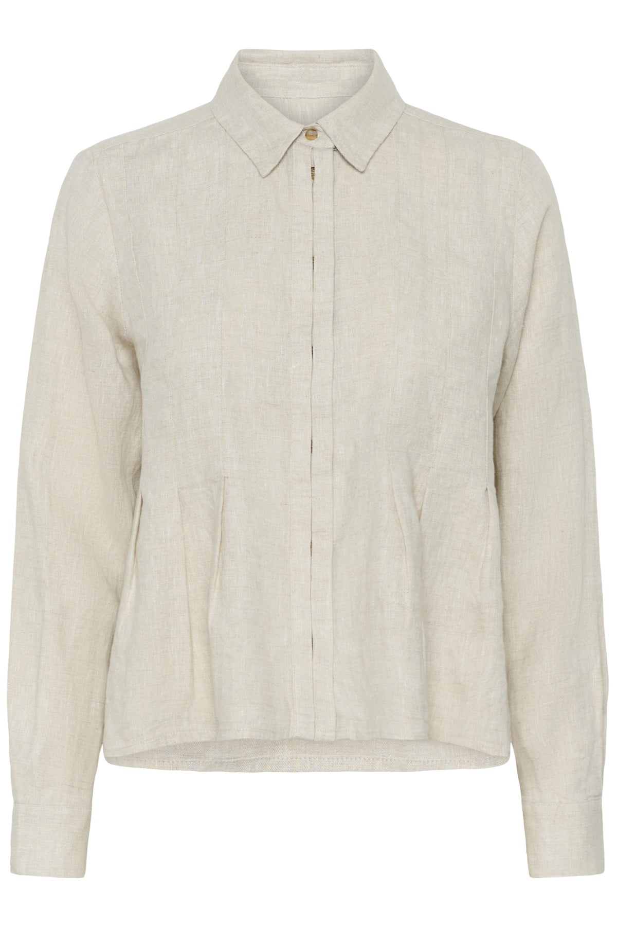 InWear naisten paitapusero Dilanaiw Pleated Shirt, Ecru Melange