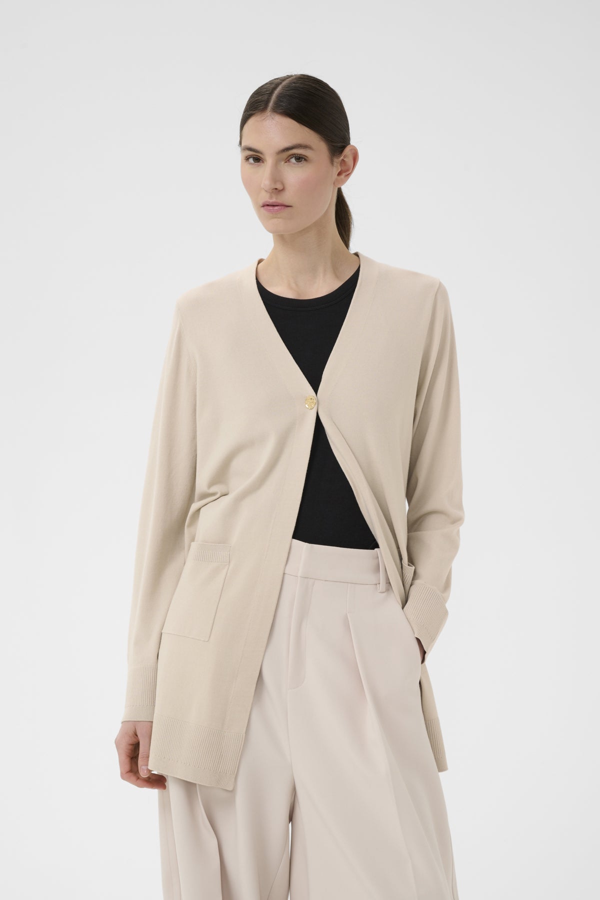 Inwear naisten neuletakki Mikoiw Core Long Cardigan, Haze