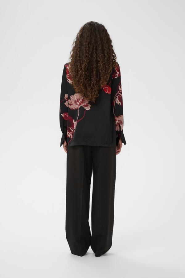 DAWNIW V-NECK Black Poppy Rose