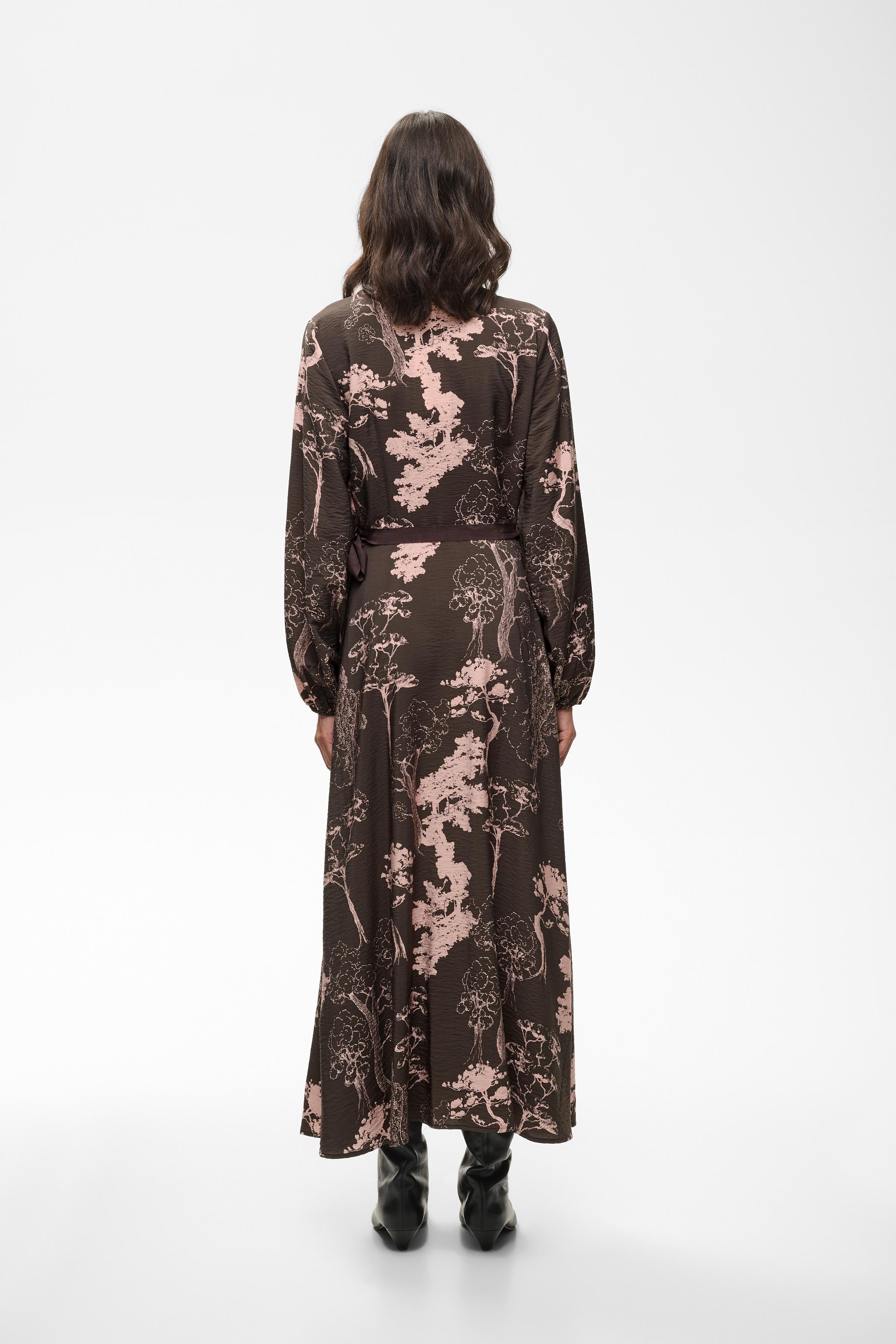 InWear naisten maksimekko MakennaIW Wrap Dress, Brown Tree Garden