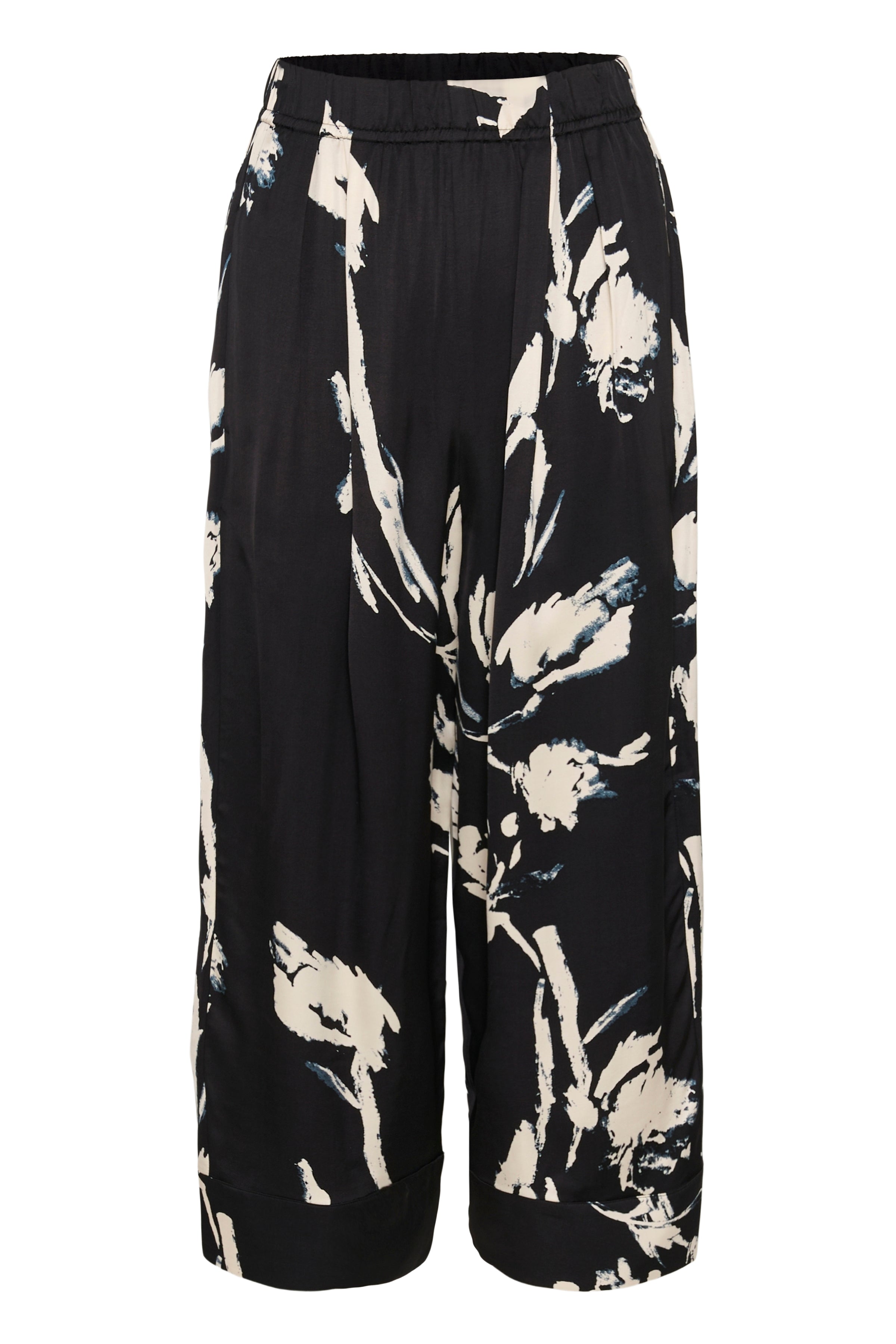 InWear naisten kangashousut MeadowIW, Black Painted Flower