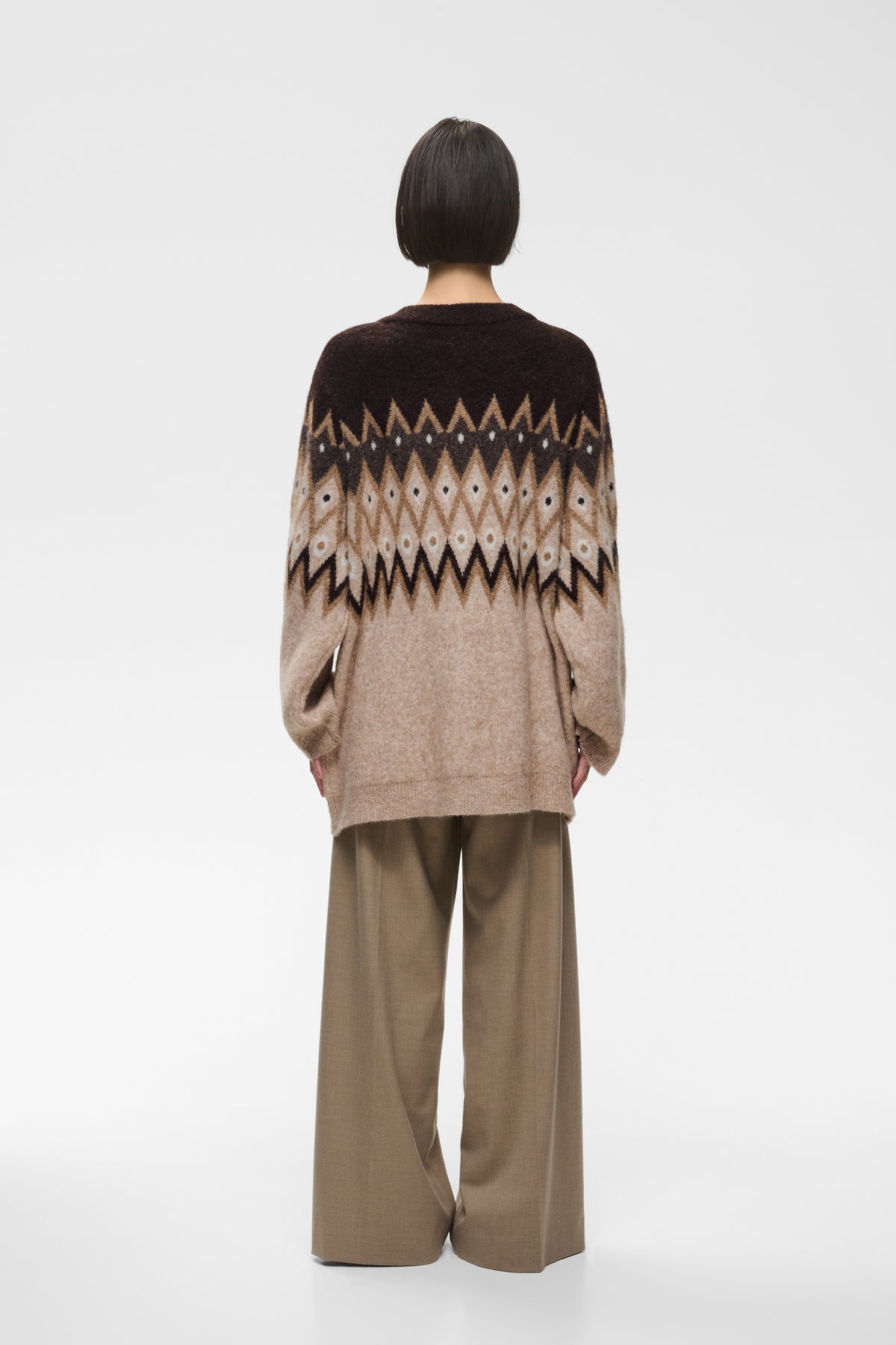 InWear naisten neuletakki PoppyIW Cardigan, Brown Fairisle