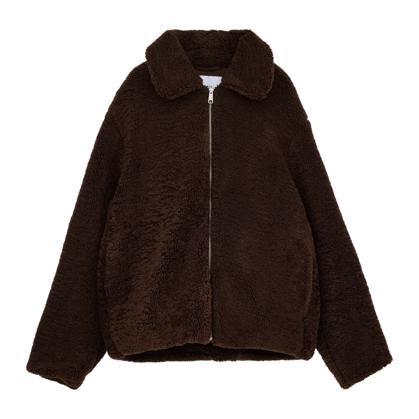 Makia naisten teddytakki Miisa Jacket, tummanruskea