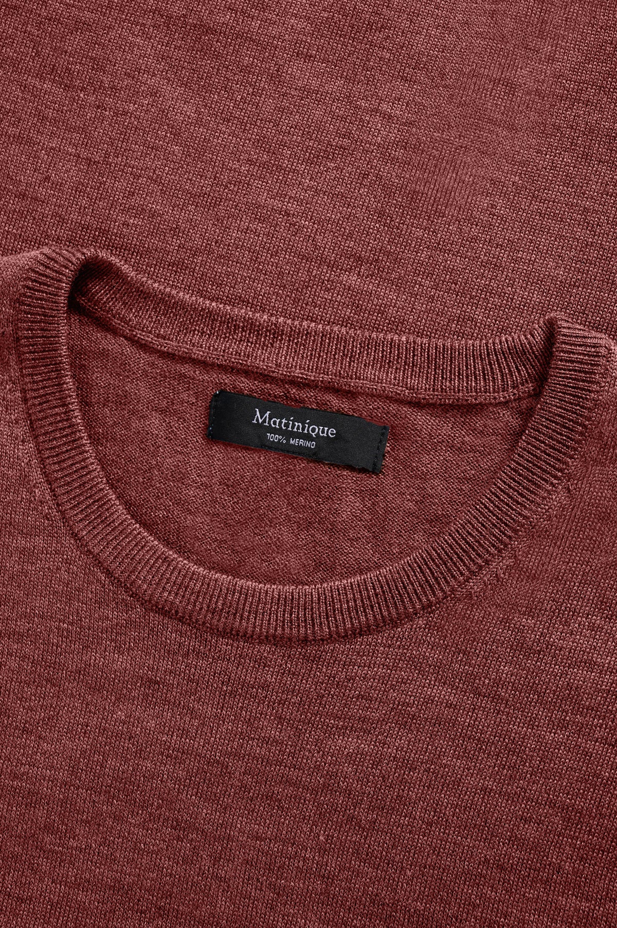 Matinique miesten neulepusero Margrate Merino Pullover, Cowhide Melange / Red