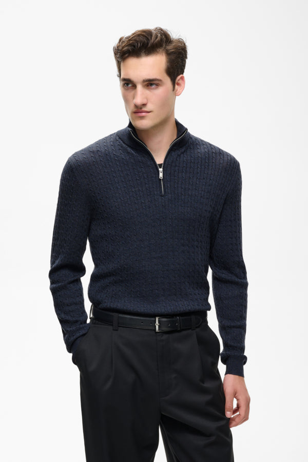 Matinique miesten neulepusero Mamason Merino Pullover, Blue Nights Melange