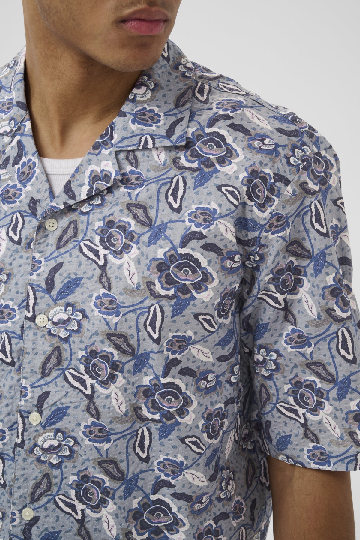 Matinique miesten kauluspaita Maklampo SS Shirt, Chambray Blue