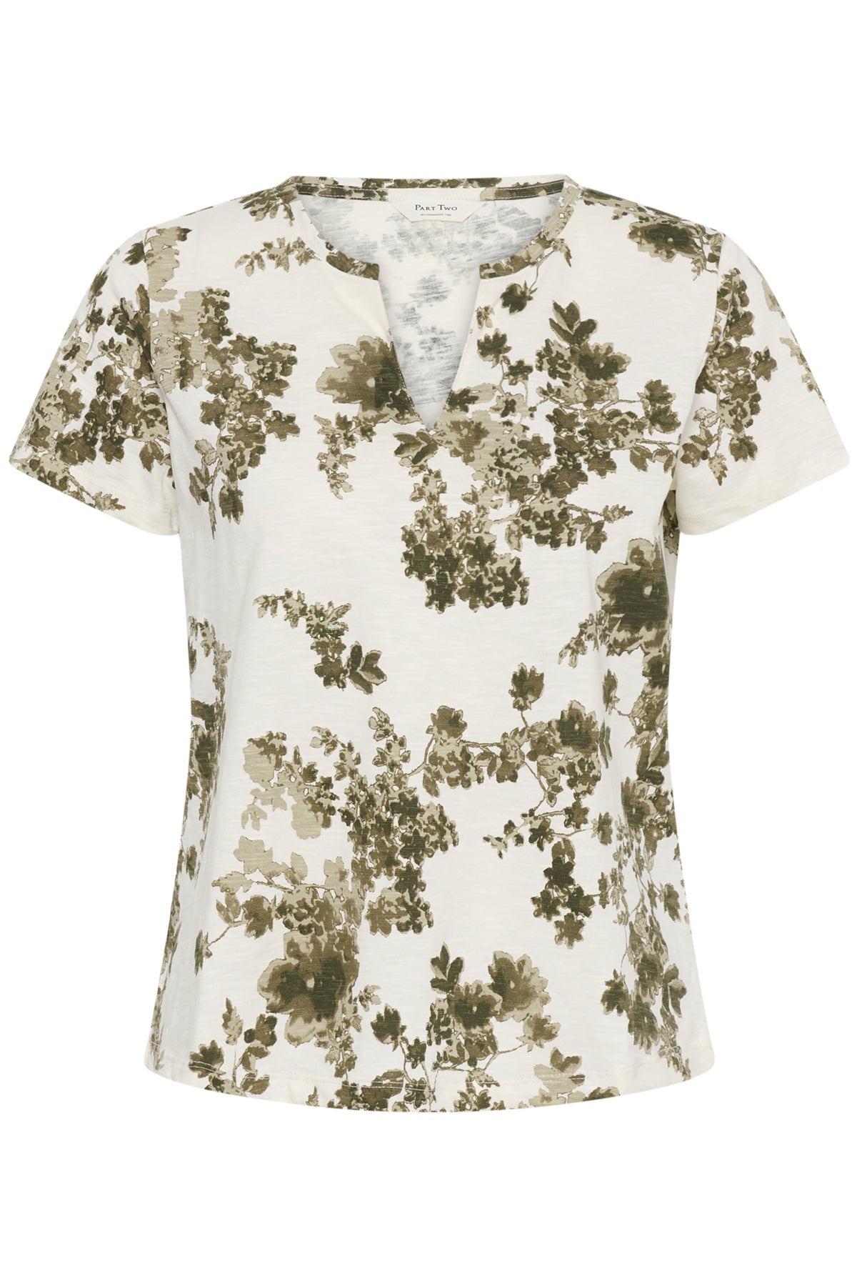 Part Two naisten t-paita Gesinas T-shirt, Smokey Olive Shadow Flower