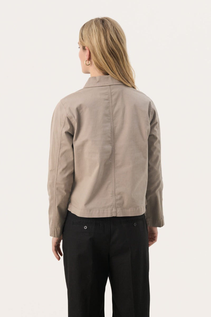 Part Two Naisten Lyhyt Puuvillatakki, FREDA JACKET Desert Taupe