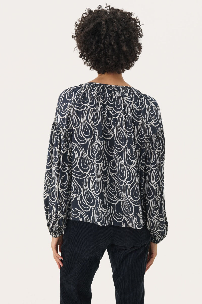 Part Two Naisten Pusero, PANTHERAPW SH Dark Navy Dot Chain