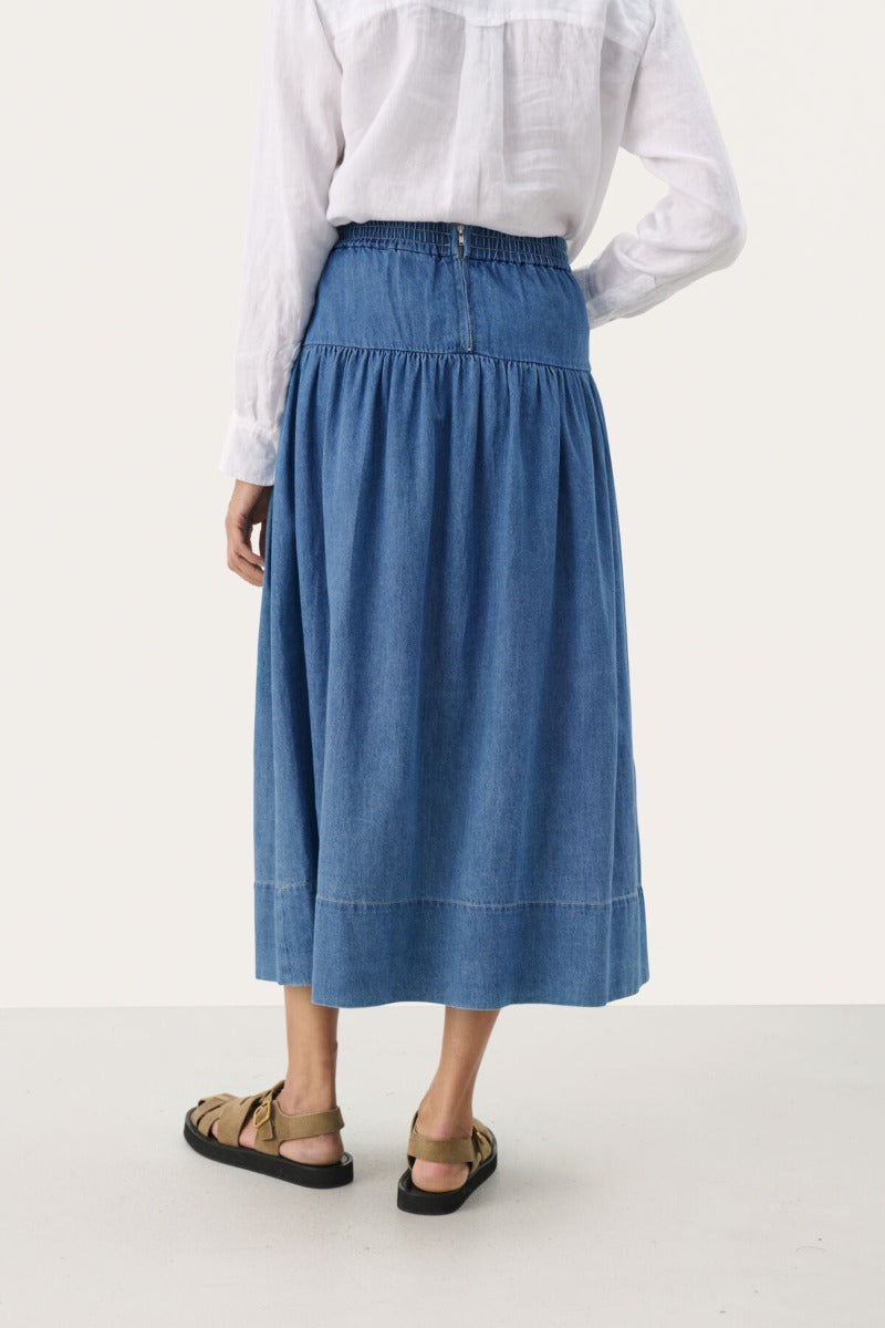 Part Two naisten hame, NELLIAPW SK Medium Blue Denim