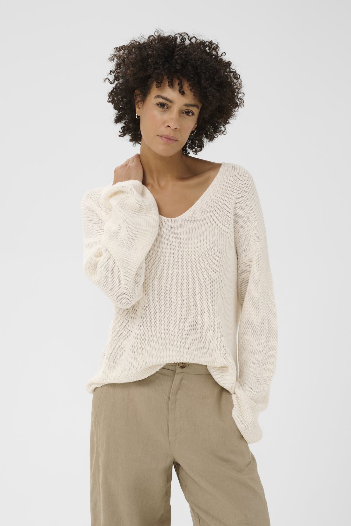 Part Two naisten neulepaita EtronasPW PU, Whisper White