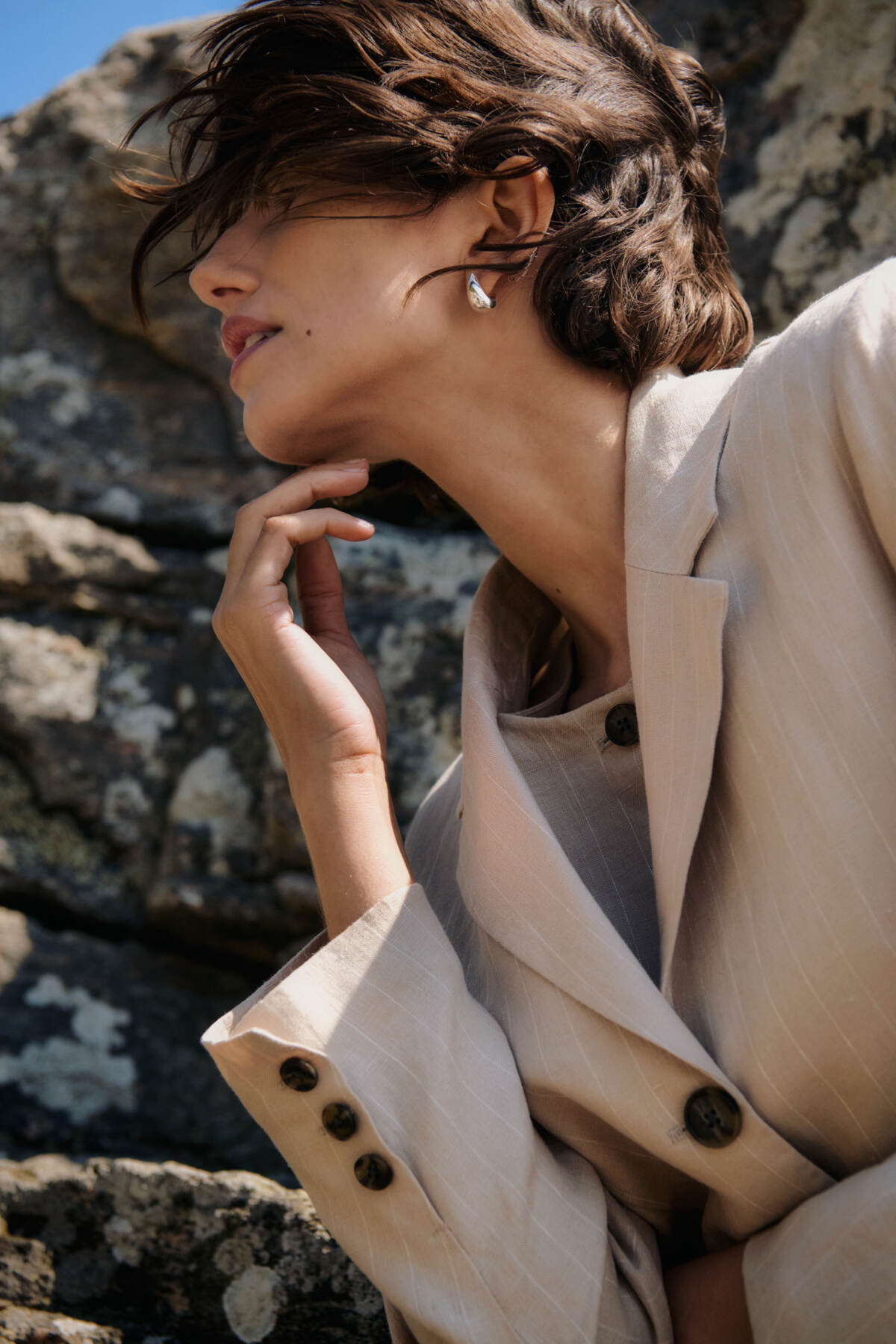 Part Two naisten bleiseri AlitaPW Blazer, Neutral Pinstripe